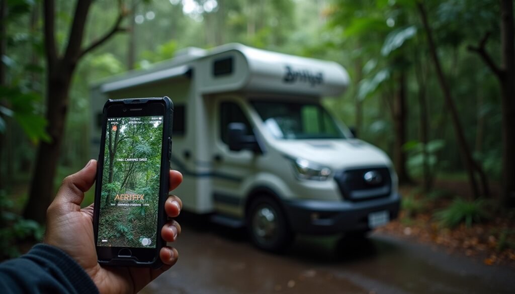 Top-rated free camping apps like WikiCamps and CamperMate for Aussie RV trips