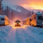 Secure outdoor and indoor RV storage facilities with caravans and campervans parked safely, showcasing long-term storage options.