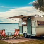 RV parked near palm-fringed beach in Cairns – gateway to Great Barrier Reef and northern Queensland RV adventures