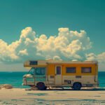Motorhome with ocean view at a coastal RV park near Newcastle – top East Coast NSW travel destination