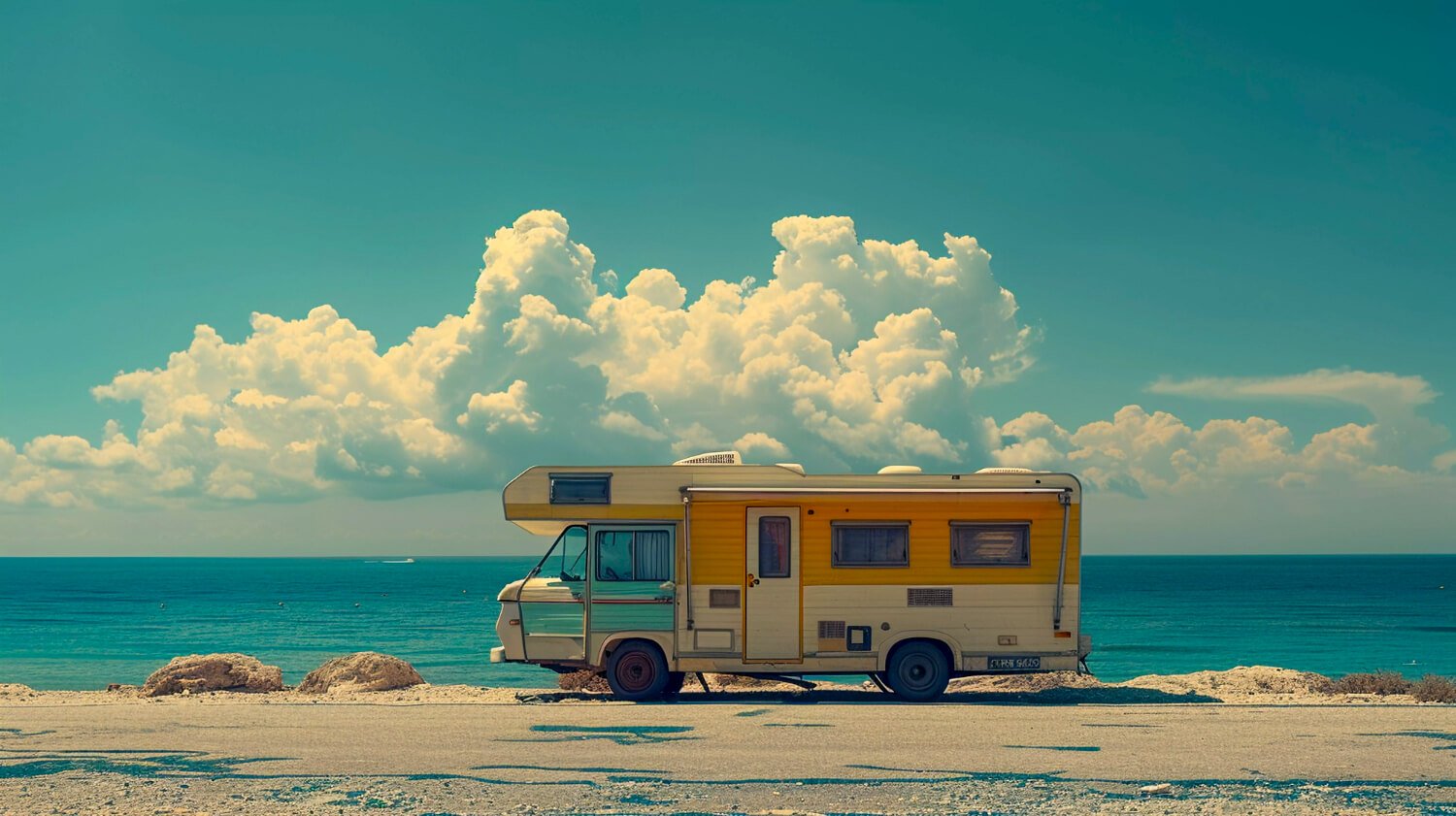 Motorhome with ocean view at a coastal RV park near Newcastle – top East Coast NSW travel destination