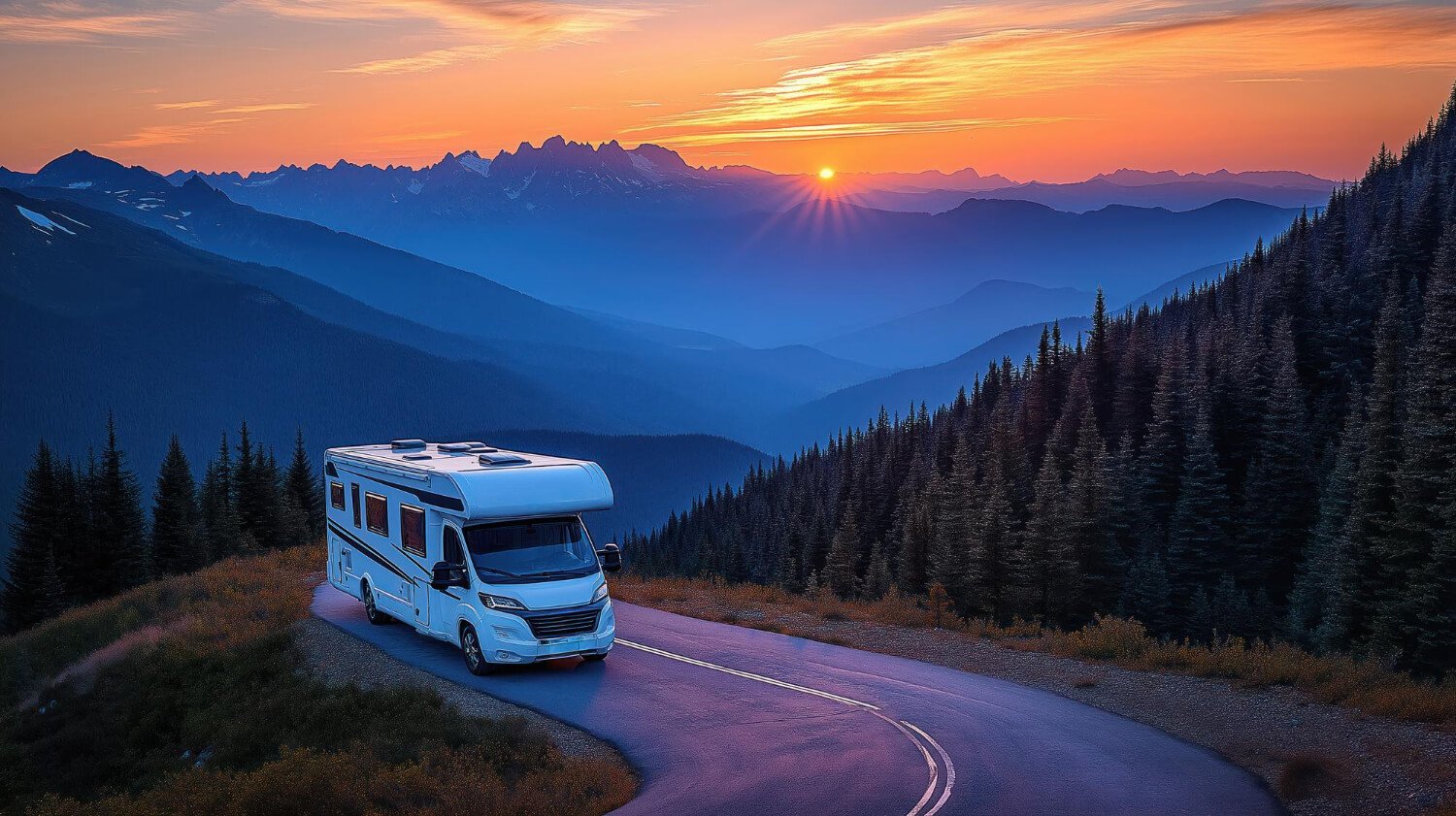 Campervan parked near Sydney Harbour with views of the Opera House – perfect for RV travel in New South Wales, Australia