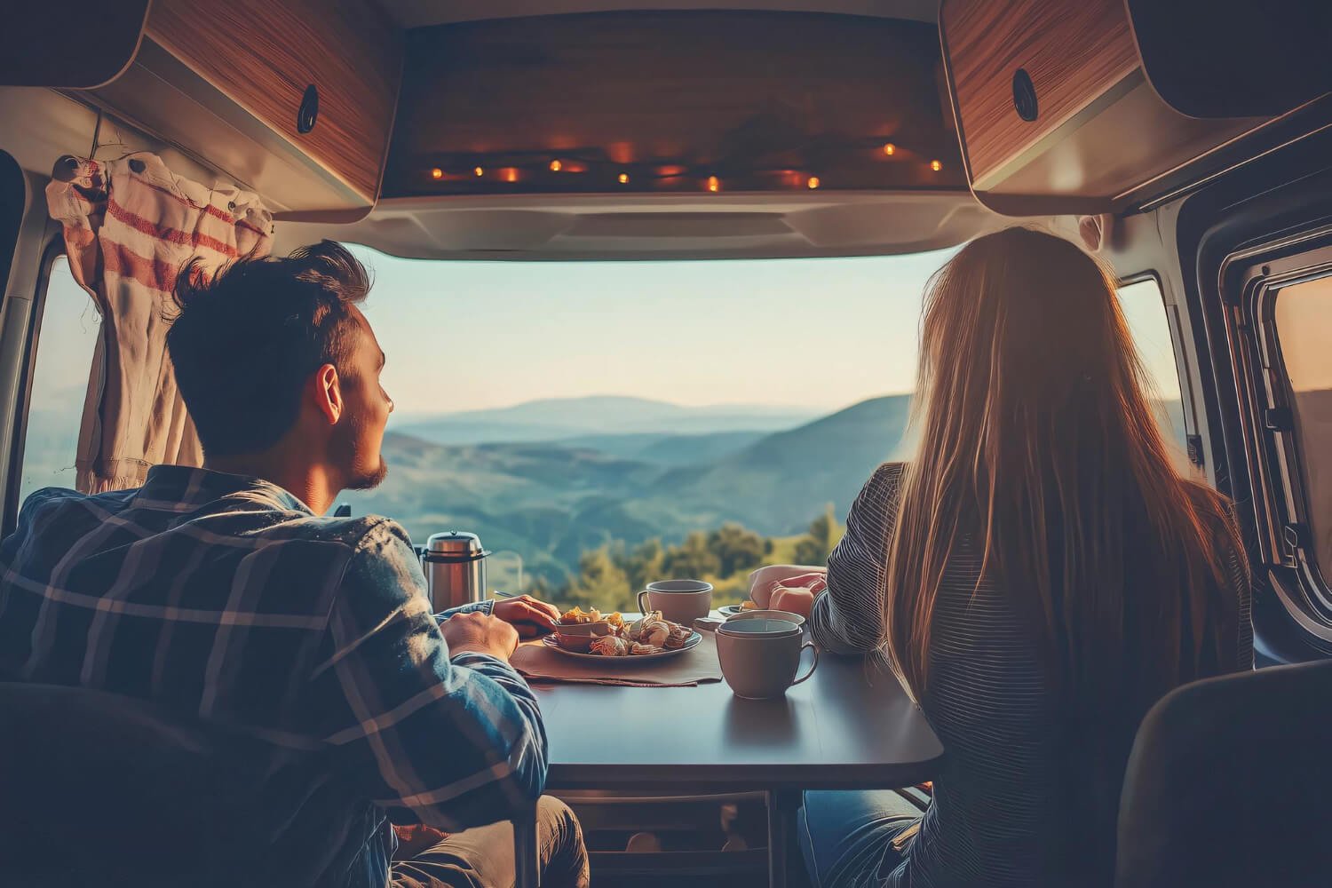 Campervan overlooking a mountain lake in Tasmania – top RV destination for wilderness road trips, national parks, and scenic coastal drives